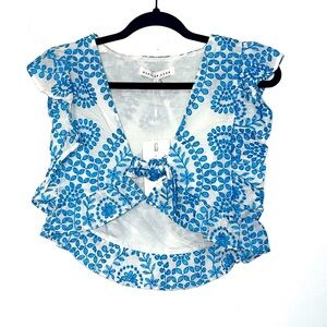 Endless Rose Playing With Fantasy Horizon Blue Embroidered Crop Top NWT